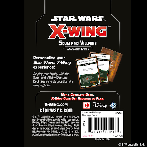 Star Wars XWing 2nd Ed Scum and Villainy Damage Deck Asmodee USA